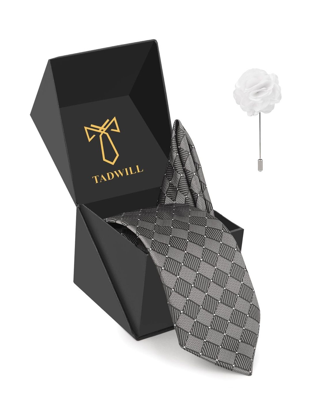 TADWILL Men Accessory Gift Set Of Tie With Lapel Pin & Pocket Square-picture-50