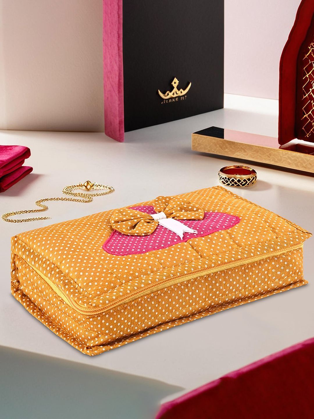 Aura Gold-Toned Set of 1 Regular Jewellery Organiser Organisers-picture-20