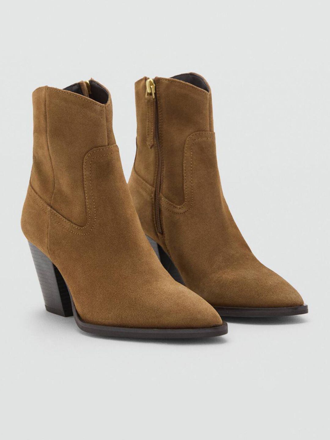 MANGO Women Mid-Top Block Heeled Regular Boots With Suede Finish-picture-31