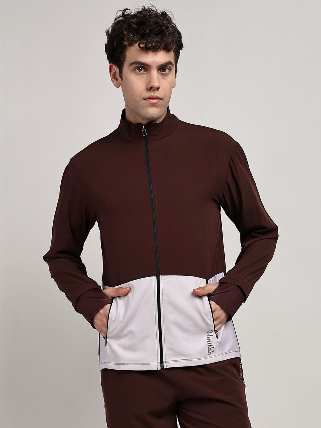 UMILDO Men Brand Logo Colourblocked Lightweight Training or Gym Sporty Jacket-picture-19