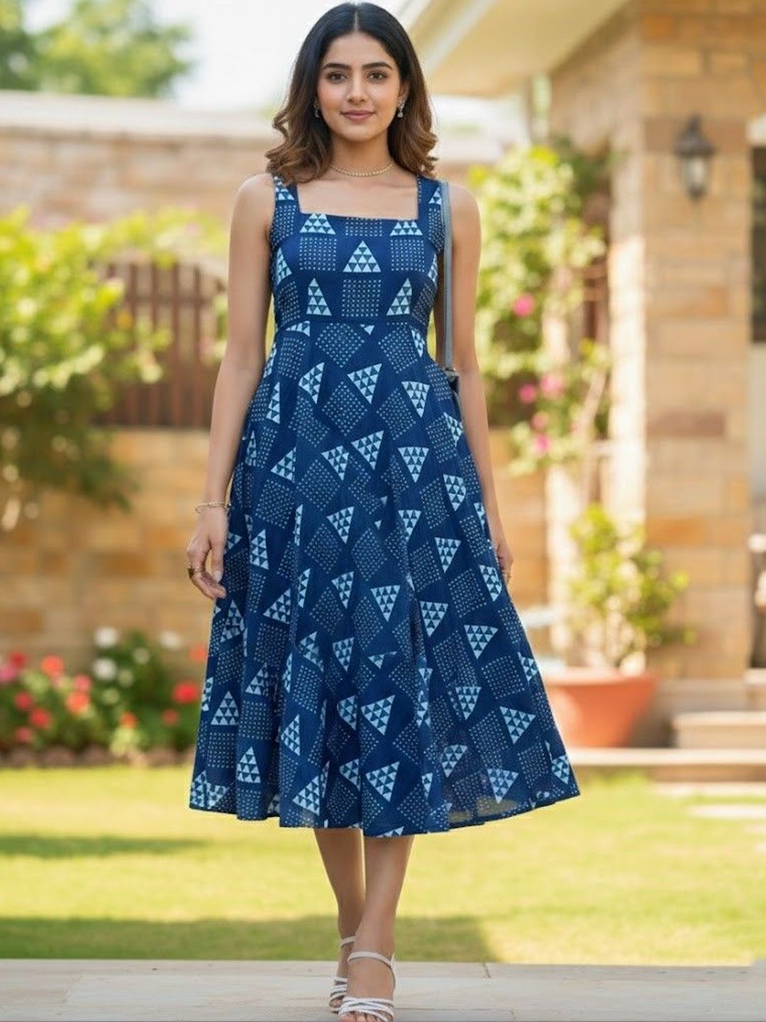 GULMEHAK Women Geometric Printed Indigo Kurta-picture-28