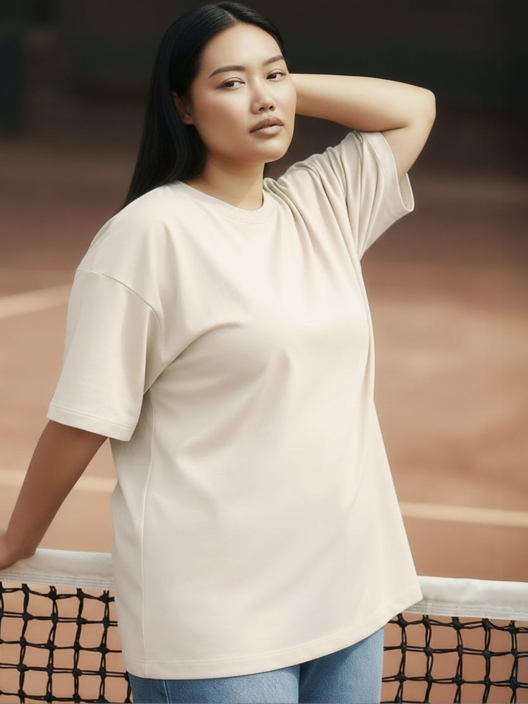 Bewakoof Plus Women Off White Oversized Plus Size T-shirt-picture-25