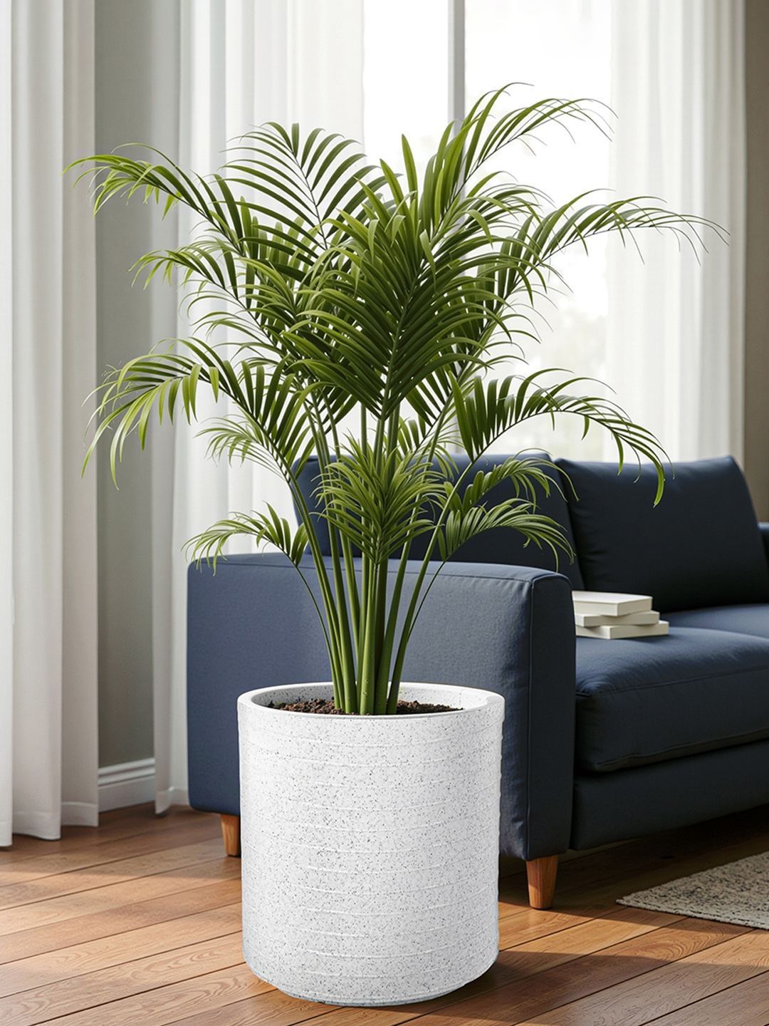 RUBOXA White Round Large Planter With Drainage-picture-17