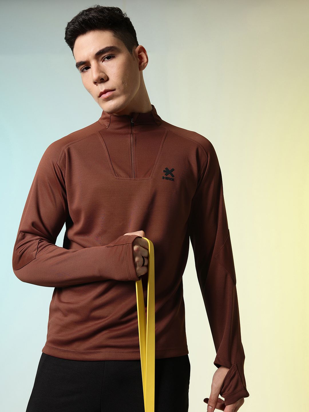 HRX by Hrithik Roshan High Neck Raglan Sleeves Training Sweatshirt