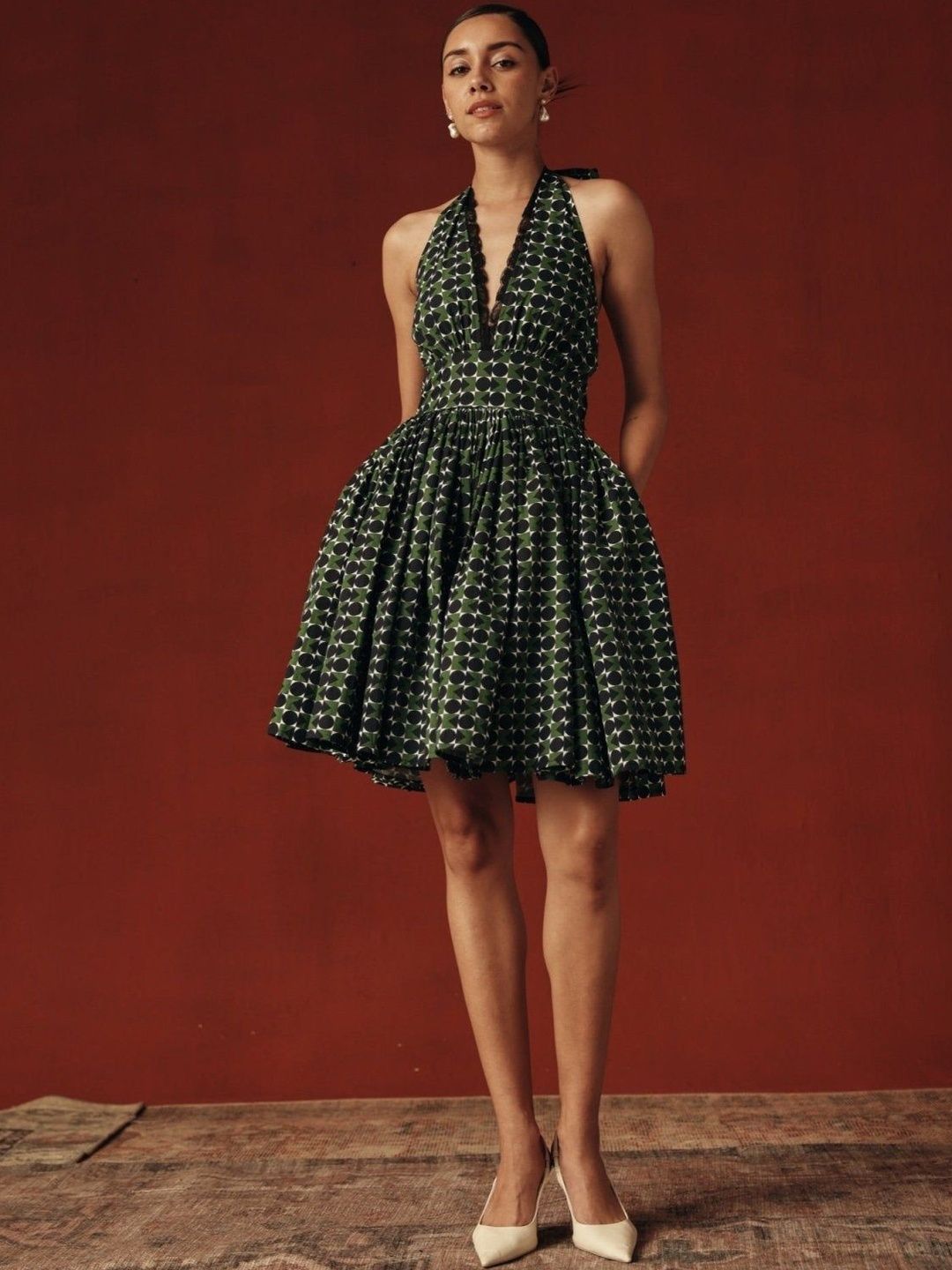 Sage by Mala Print Halter Neck Fit & Flare Dress-picture-21