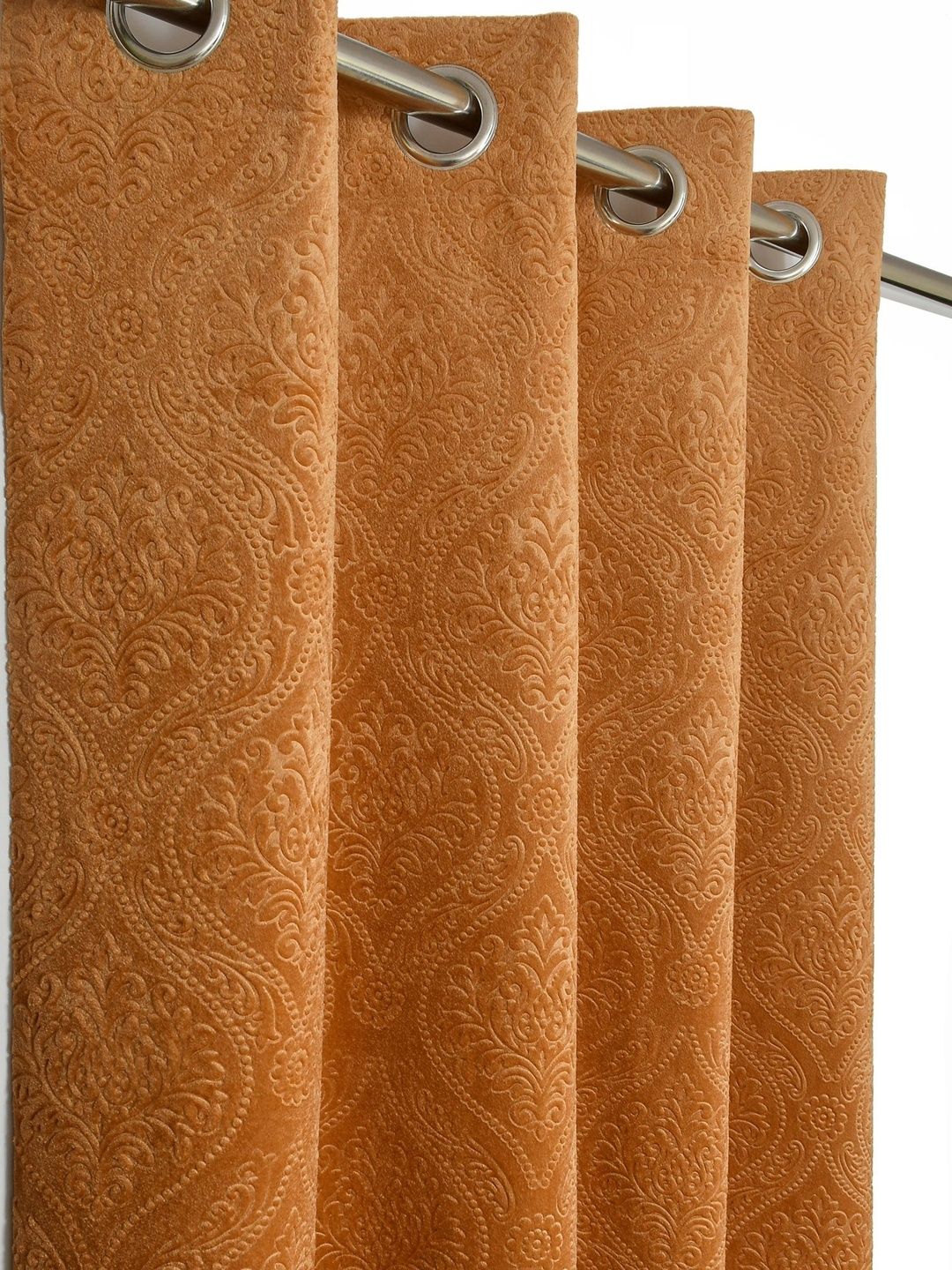 GEET CREATIONS Gold-Toned Set of 2 Room Darkening Window Curtain-picture-44
