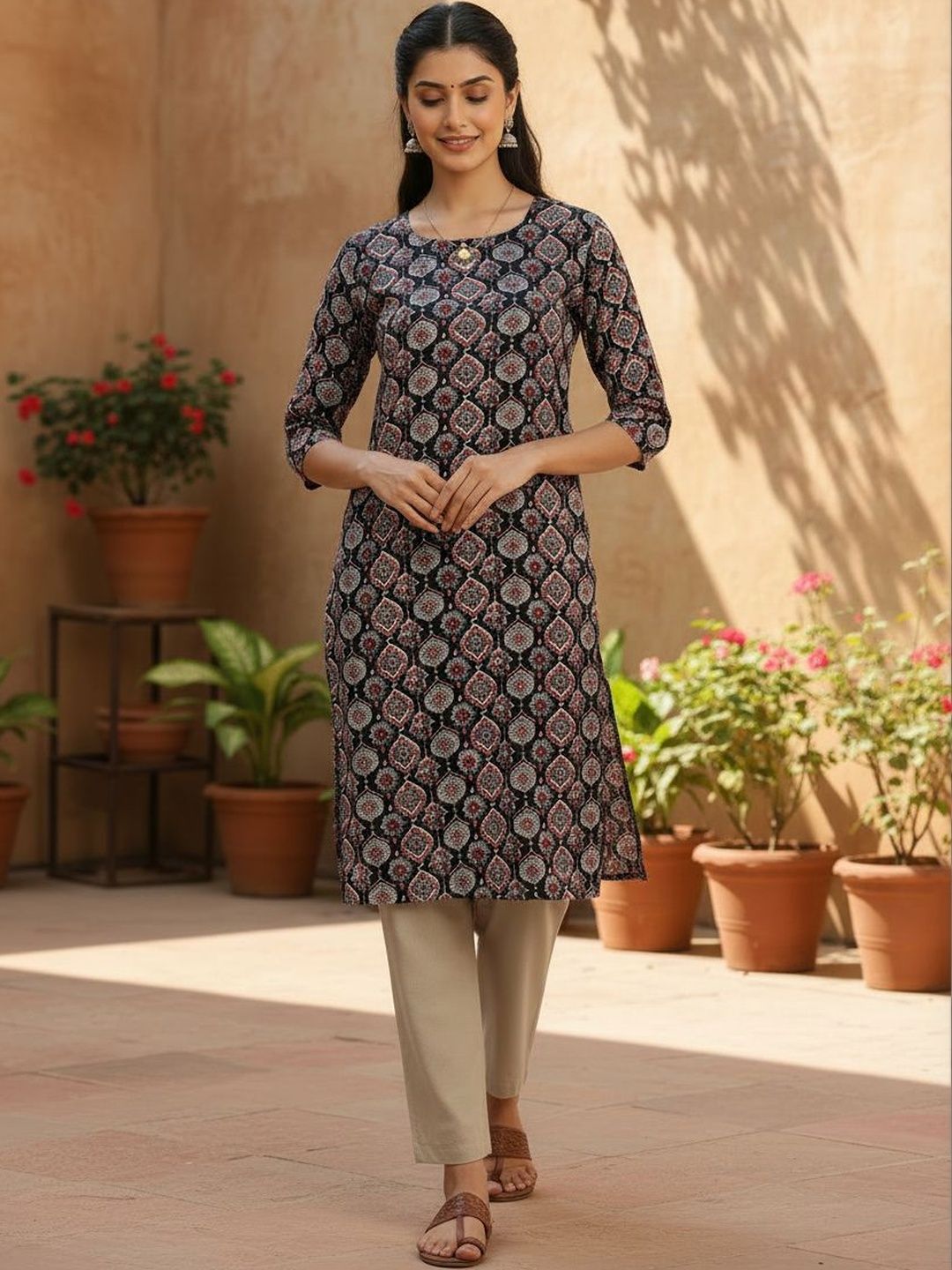 JANKHANA Women Floral Printed Crepe Kurta-picture-19