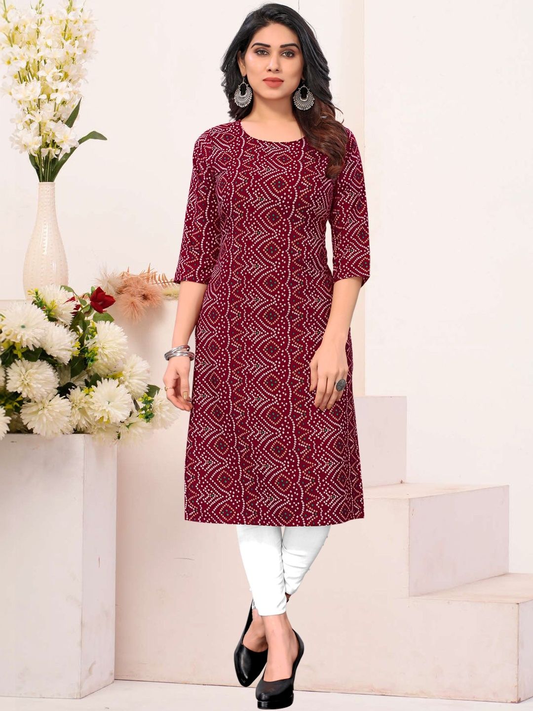 JANKHANA Women Printed Thread Work Crepe Kurta-picture-15