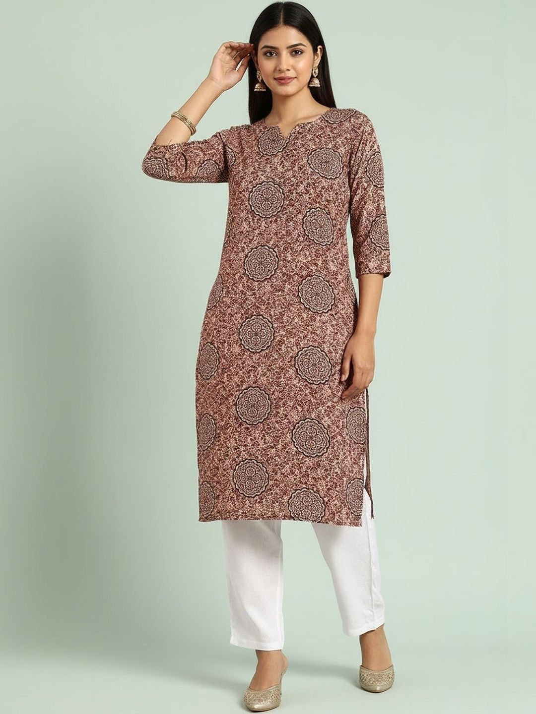 JANKHANA Women Paisley Printed Sequinned Crepe Kurta-picture-24