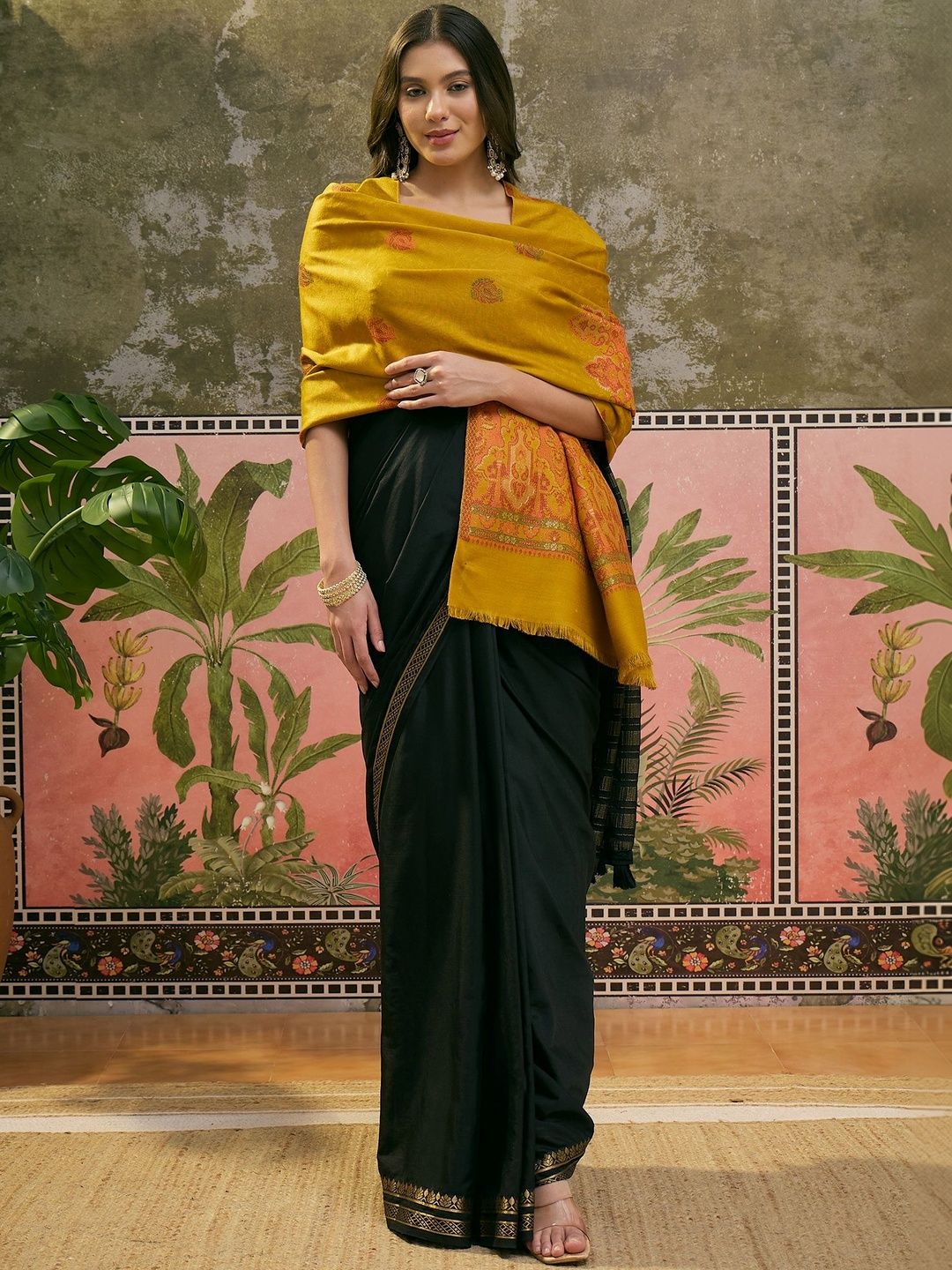 Sangria Women Ethnic Motifs Woven Design Shawl-picture-40