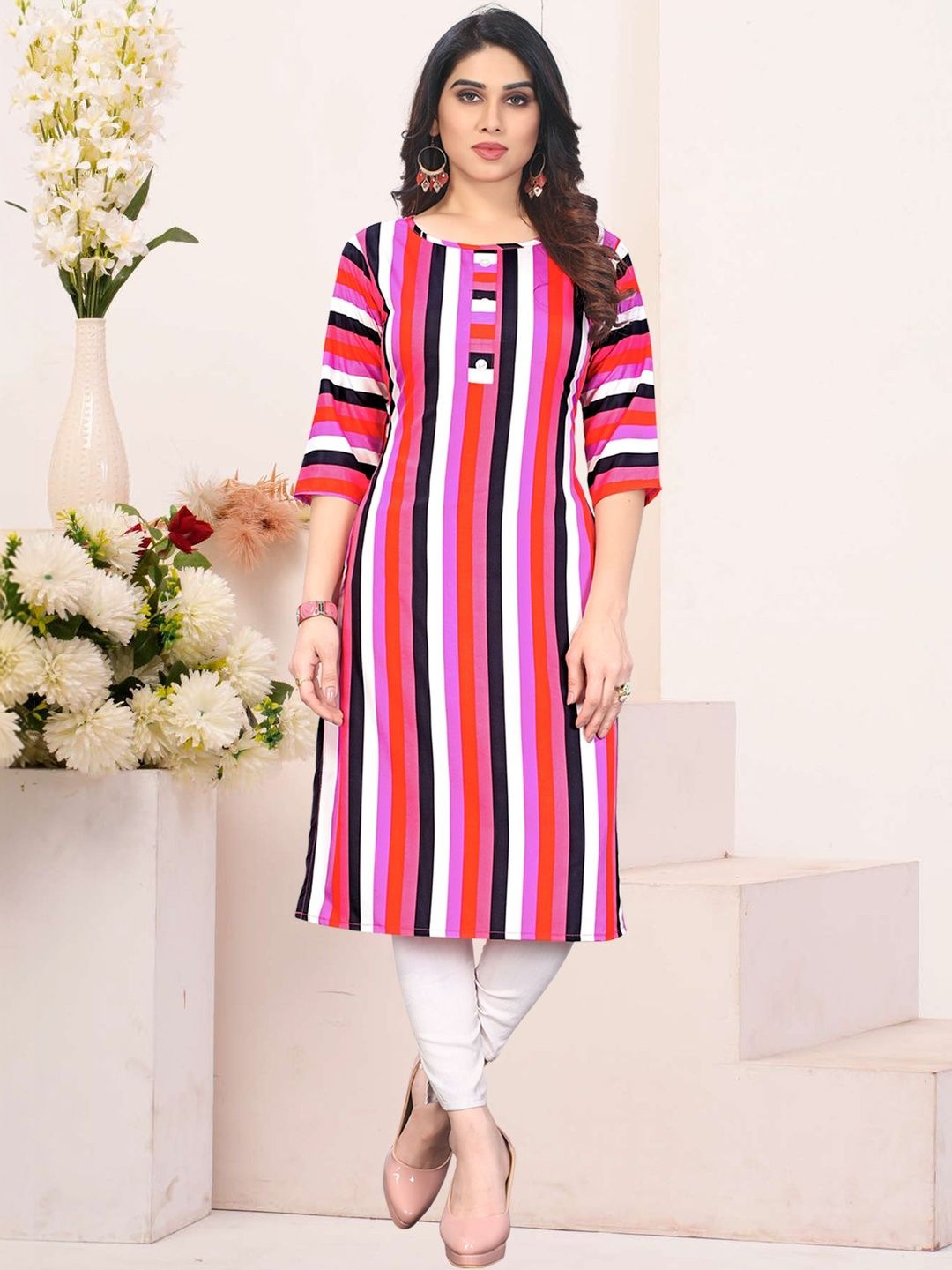 JANKHANA Women Printed Thread Work Crepe Kurta-picture-27