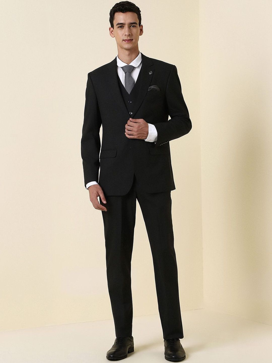 Allen Solly Single-Breasted Three-Piece Suits-image-9