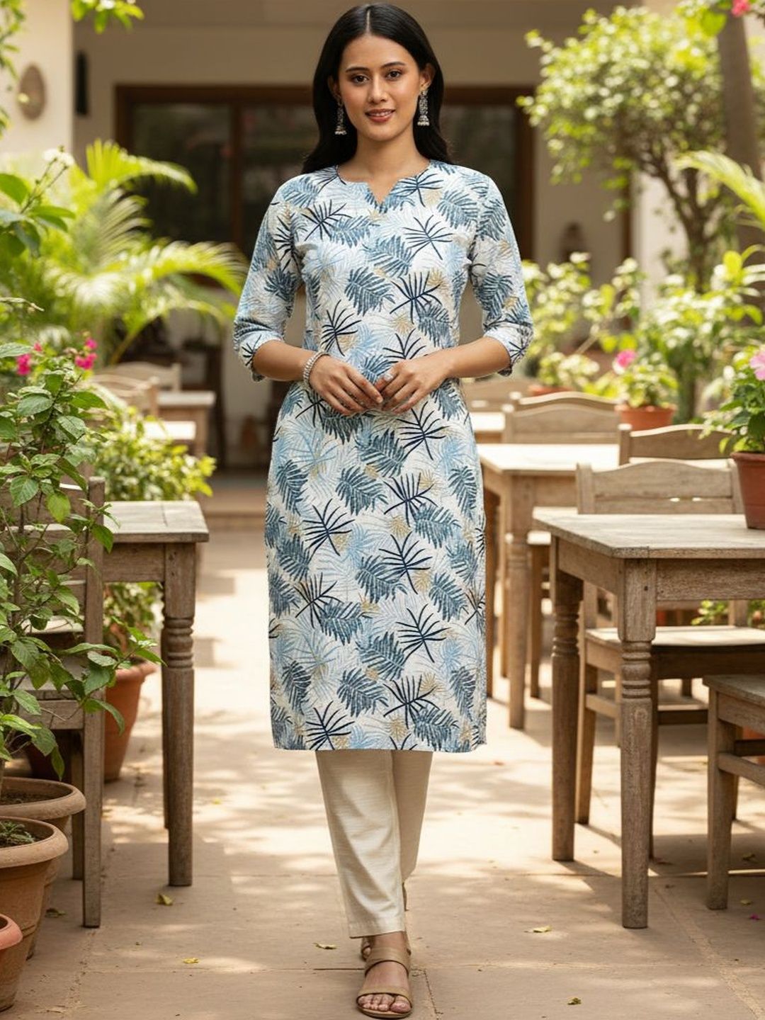 JANKHANA Women Floral Printed Thread Work Crepe Kurta-picture-20