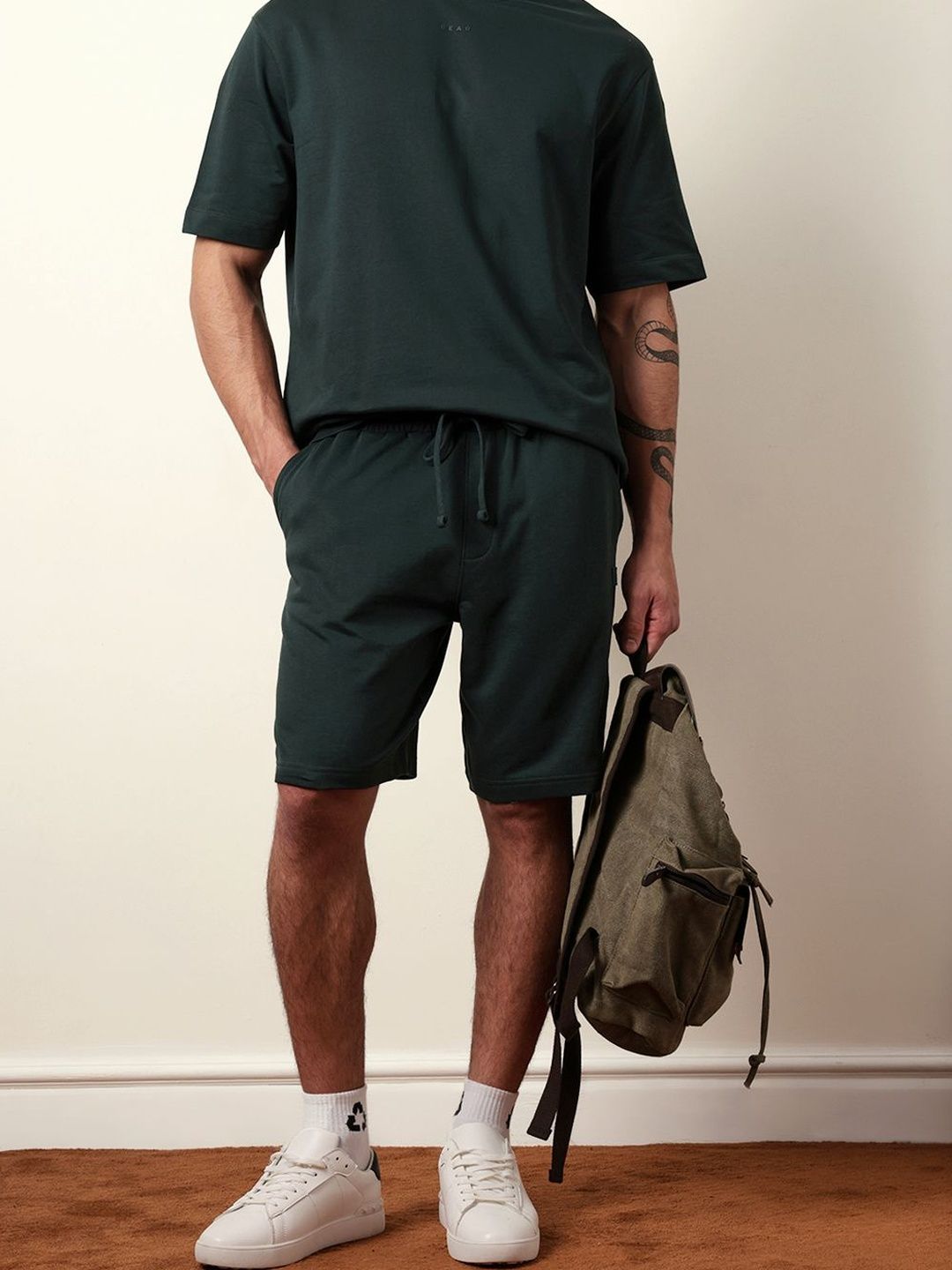 THE BEAR HOUSE Men Solid Cotton Relaxed Fit Casual Shorts-picture-29