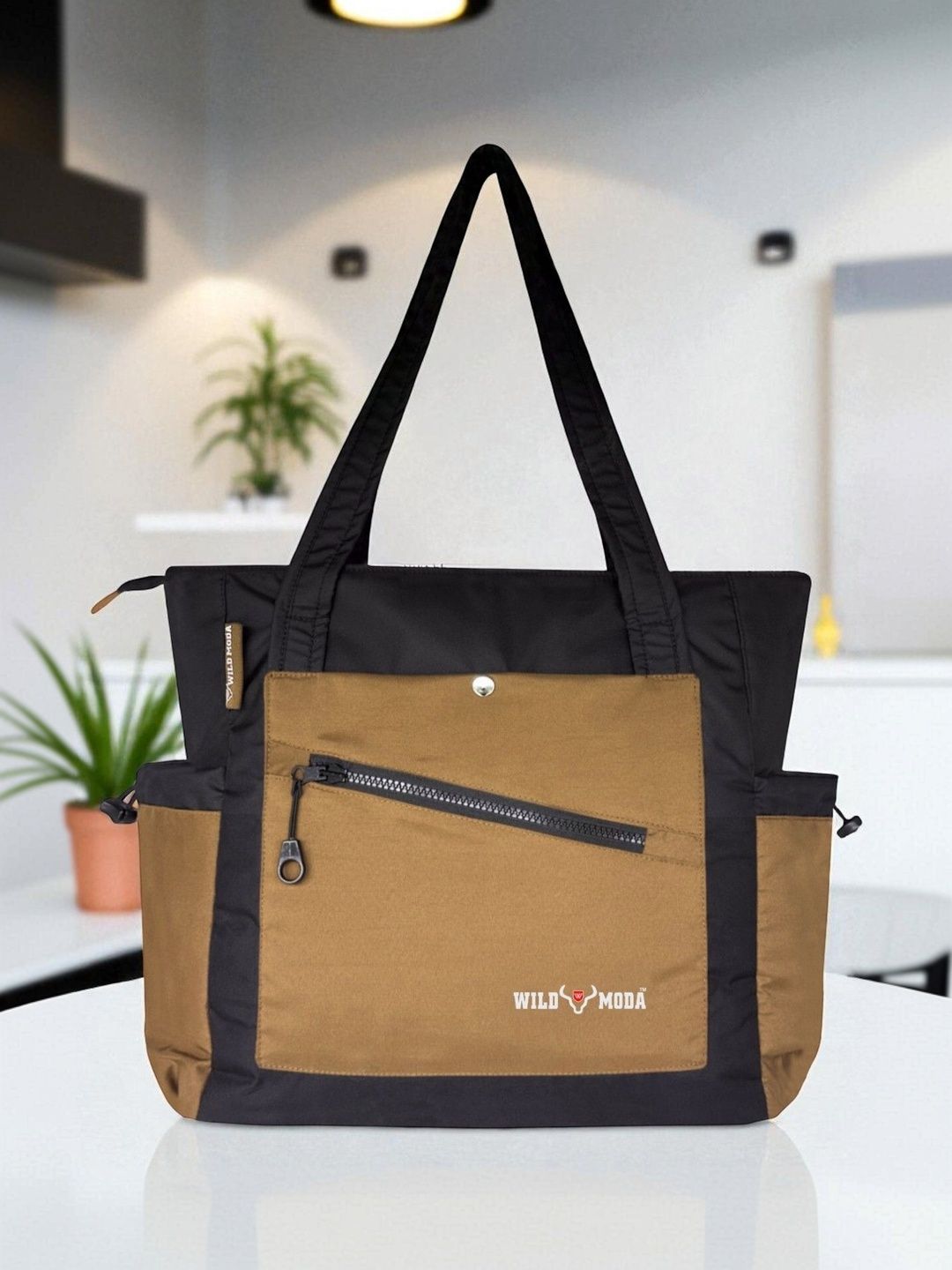 WILDMODA Colourblocked Structured Tote Bag-picture-35