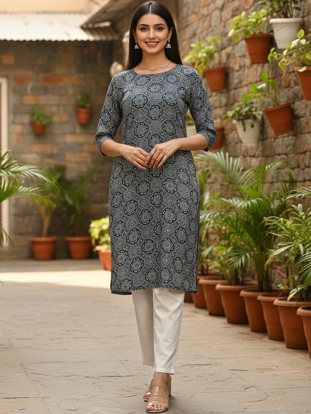 JANKHANA Women Printed Thread Work Crepe Kurta-picture-36