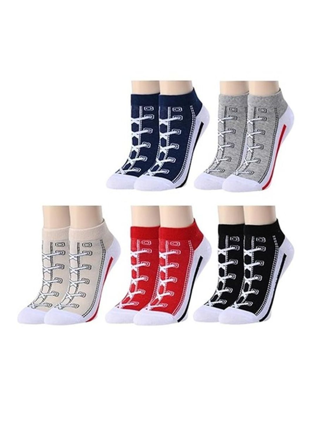 EL REGALO Unisex Pack of 5 Patterned Ankle Length Socks-image-35