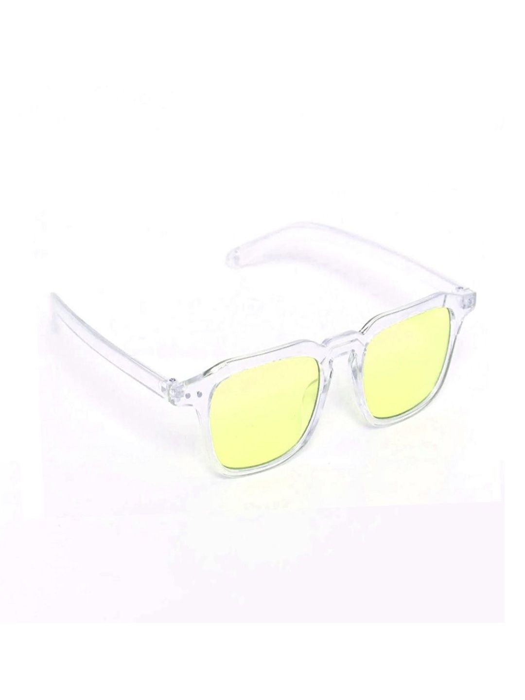 Elligator Men Yellow Lens & White Square Sunglasses with-picture-17
