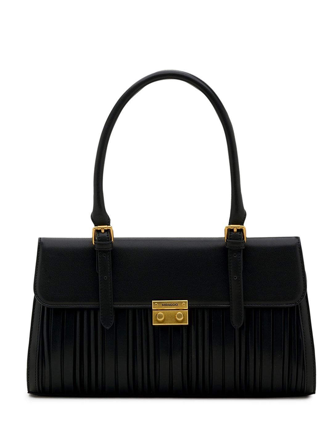 MIRAGGIO Textured PU Structured Satchel with Fringed-picture-16