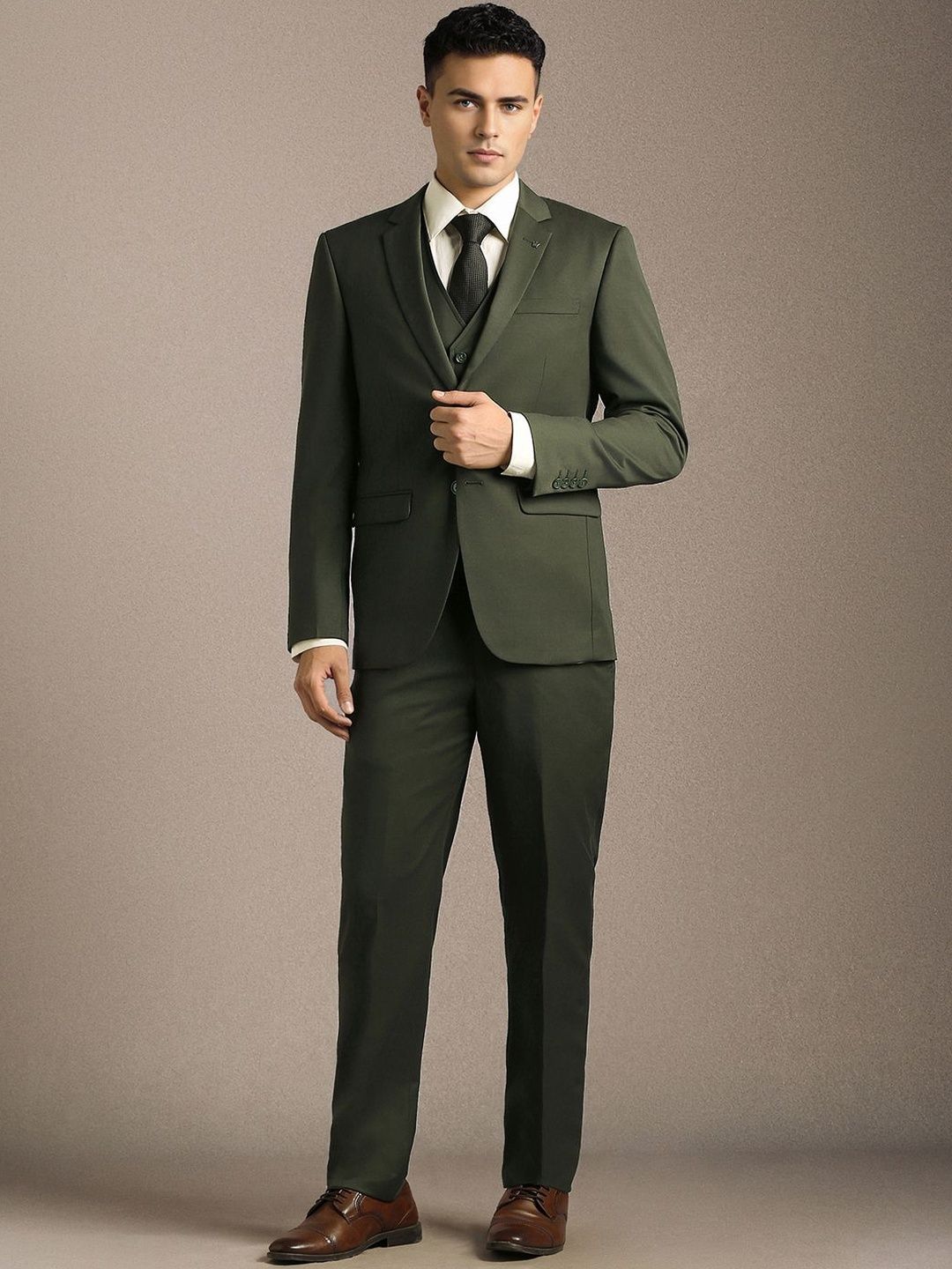 Louis Philippe Slim Fit Single-Breasted Three-Piece Suits-picture-38