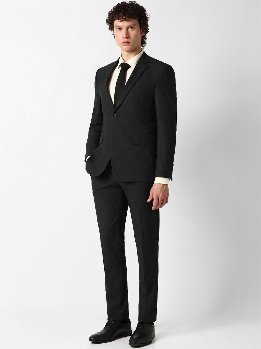 Van Heusen Self Design Slim Fit Single-Breasted Two-Piece Suits-picture-24