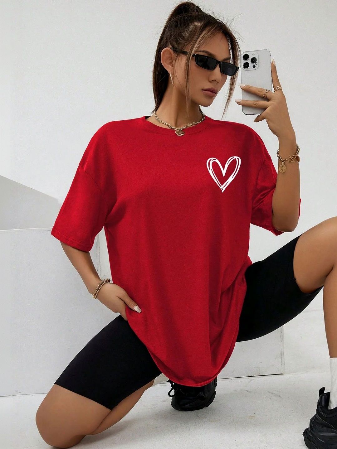 SZN Women Printed Drop-Shoulder Sleeves T-shirt