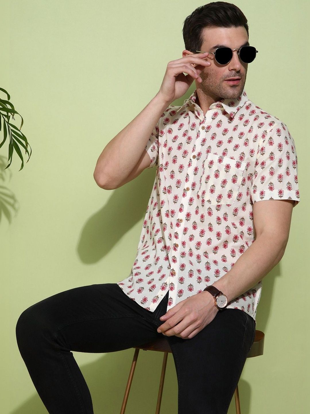 XENOR Men Regular Fit Floral Printed Casual Shirt-picture-11
