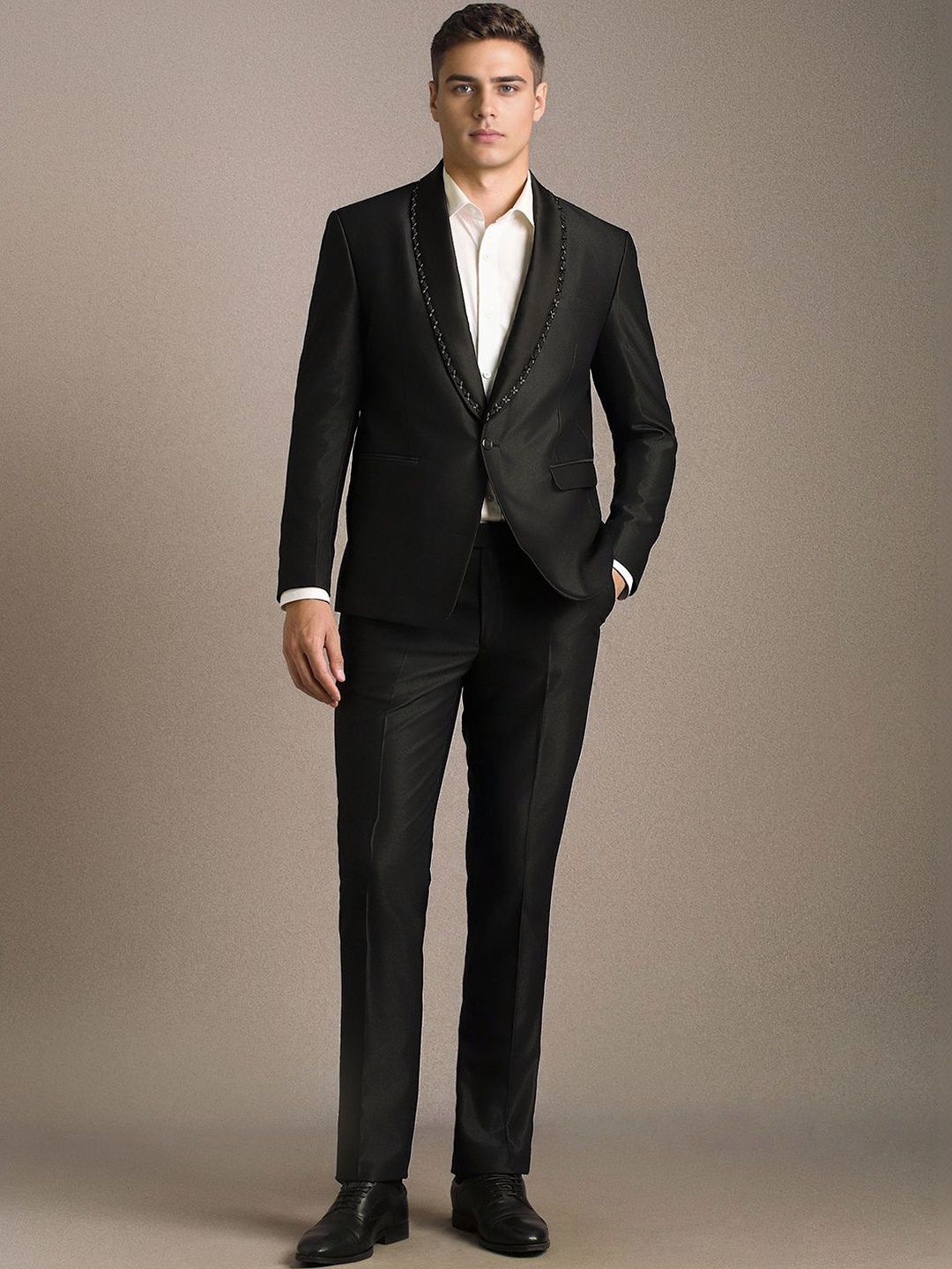 Louis Philippe Embellished Single-Breasted Two-Piece Suit-picture-44