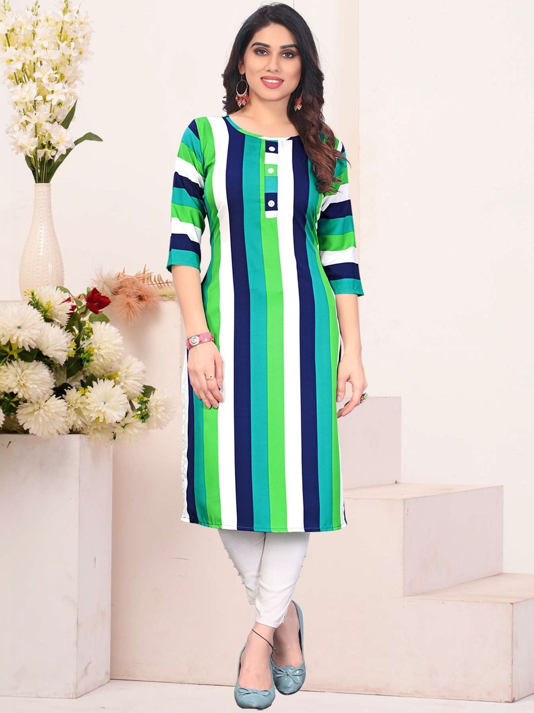 JANKHANA Women Printed Thread Work Crepe Kurta-picture-28