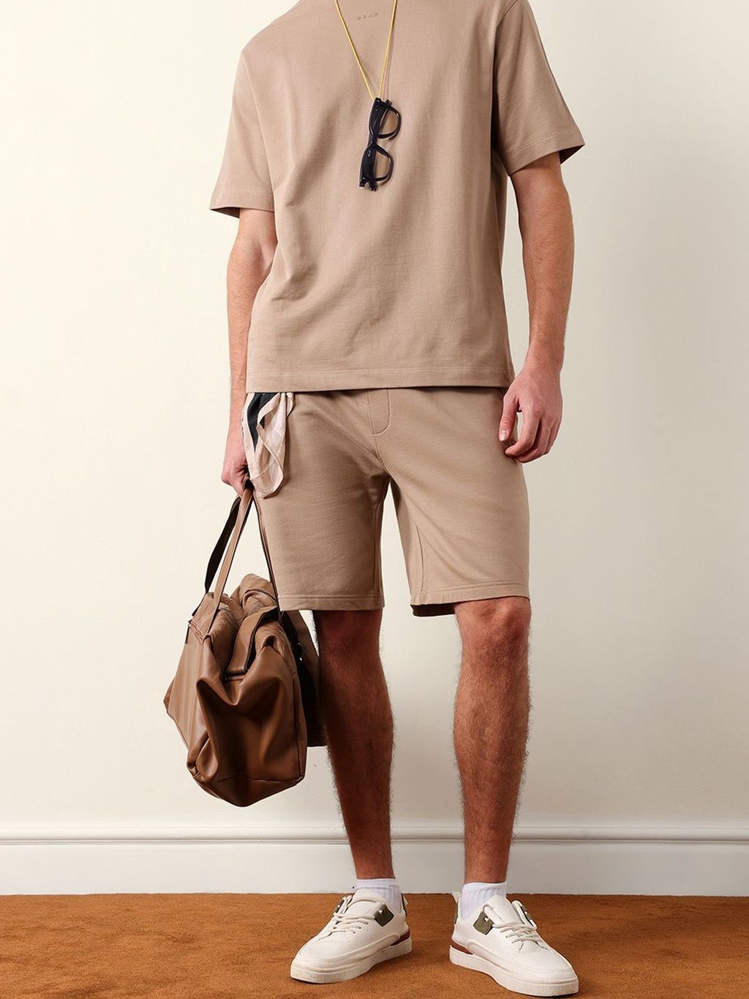 THE BEAR HOUSE Men Solid Cotton Relaxed Fit Casual Shorts-picture-30