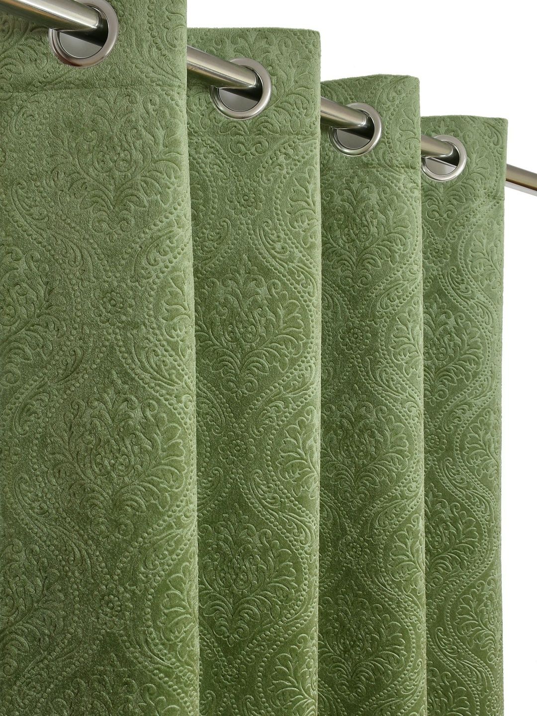 GEET CREATIONS Green Set of 2 Room Darkening Window Curtain-picture-57