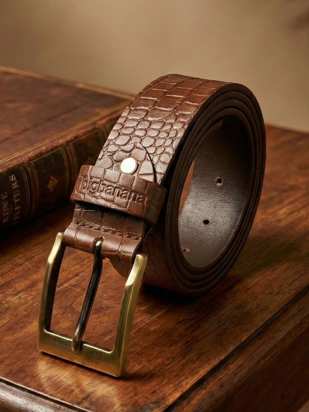 bigbanana Men Plus Size Textured Leather Belt-picture-12