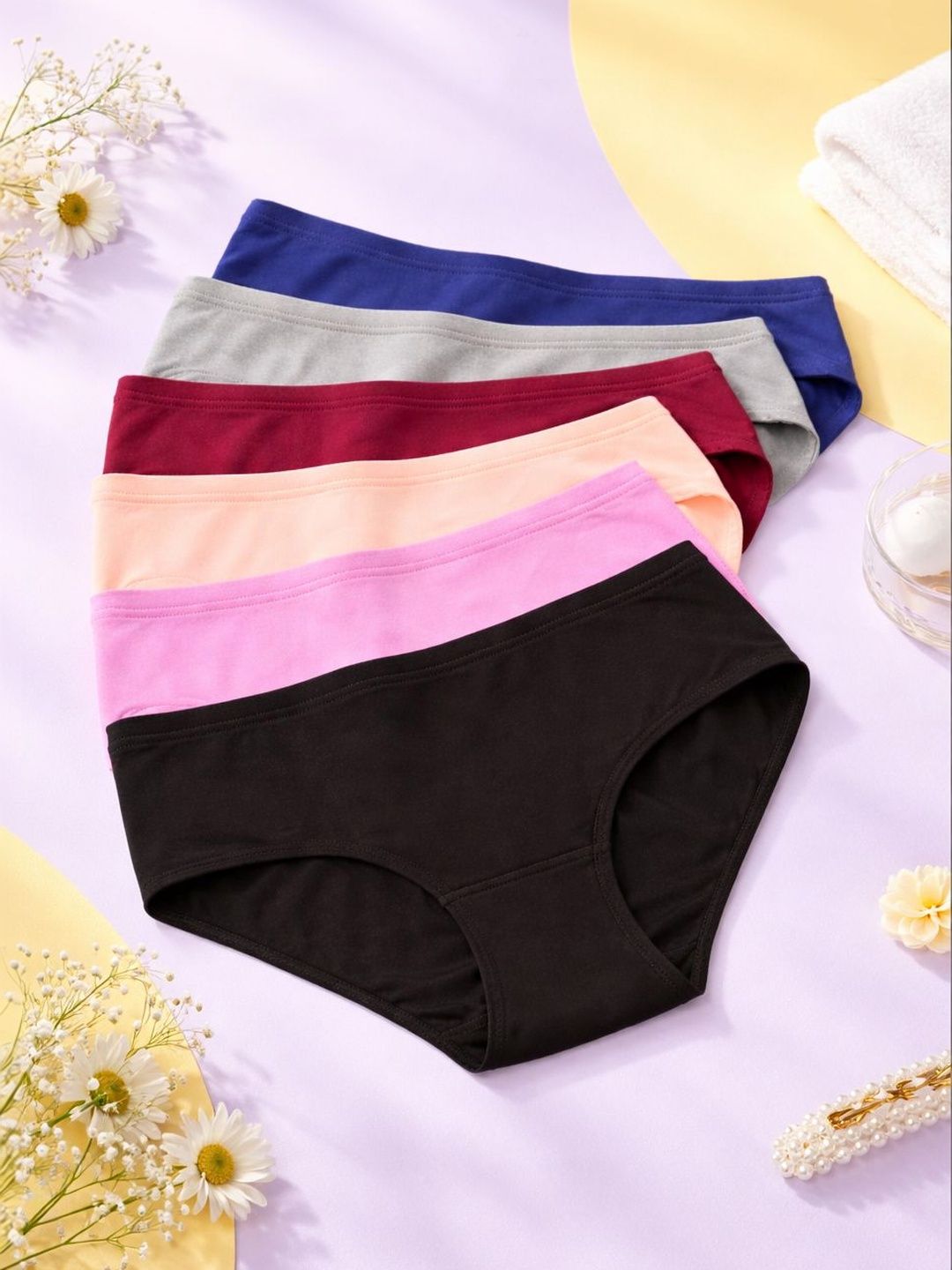 FiveFlag Pack Of 6 Mid-Rise Hipster Briefs-image-6