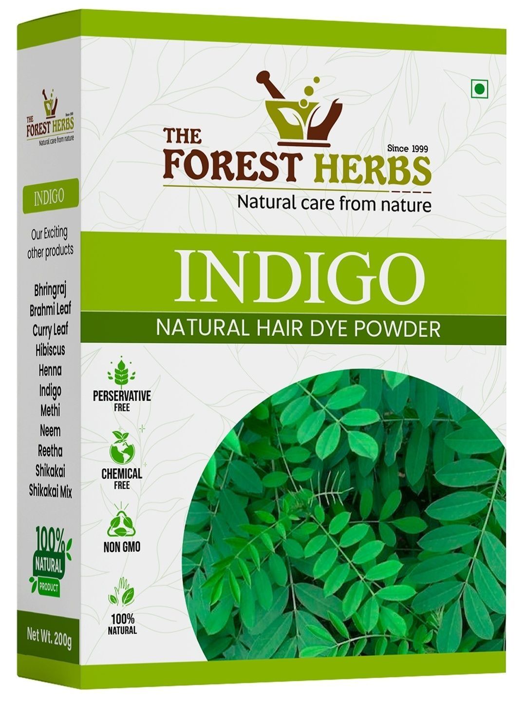 The Forest Herbs Natural Care From Nature Indigo Powder Hair Color - 200 g-image-15