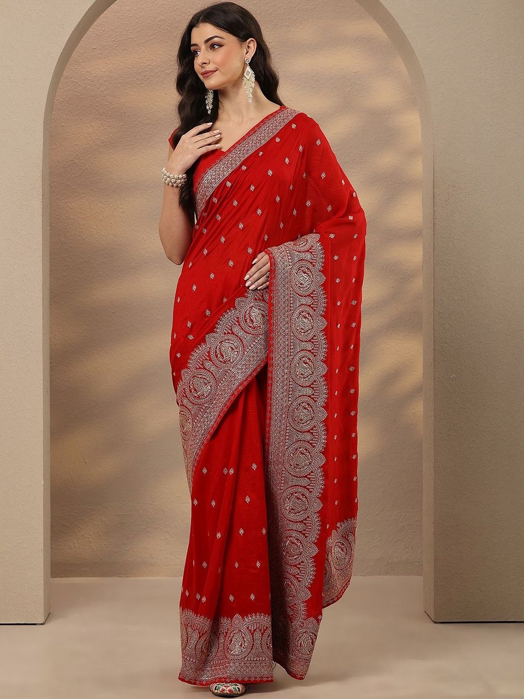 Libas Embellished Embroidered Pure Georgette Heavy Work Saree-picture-16