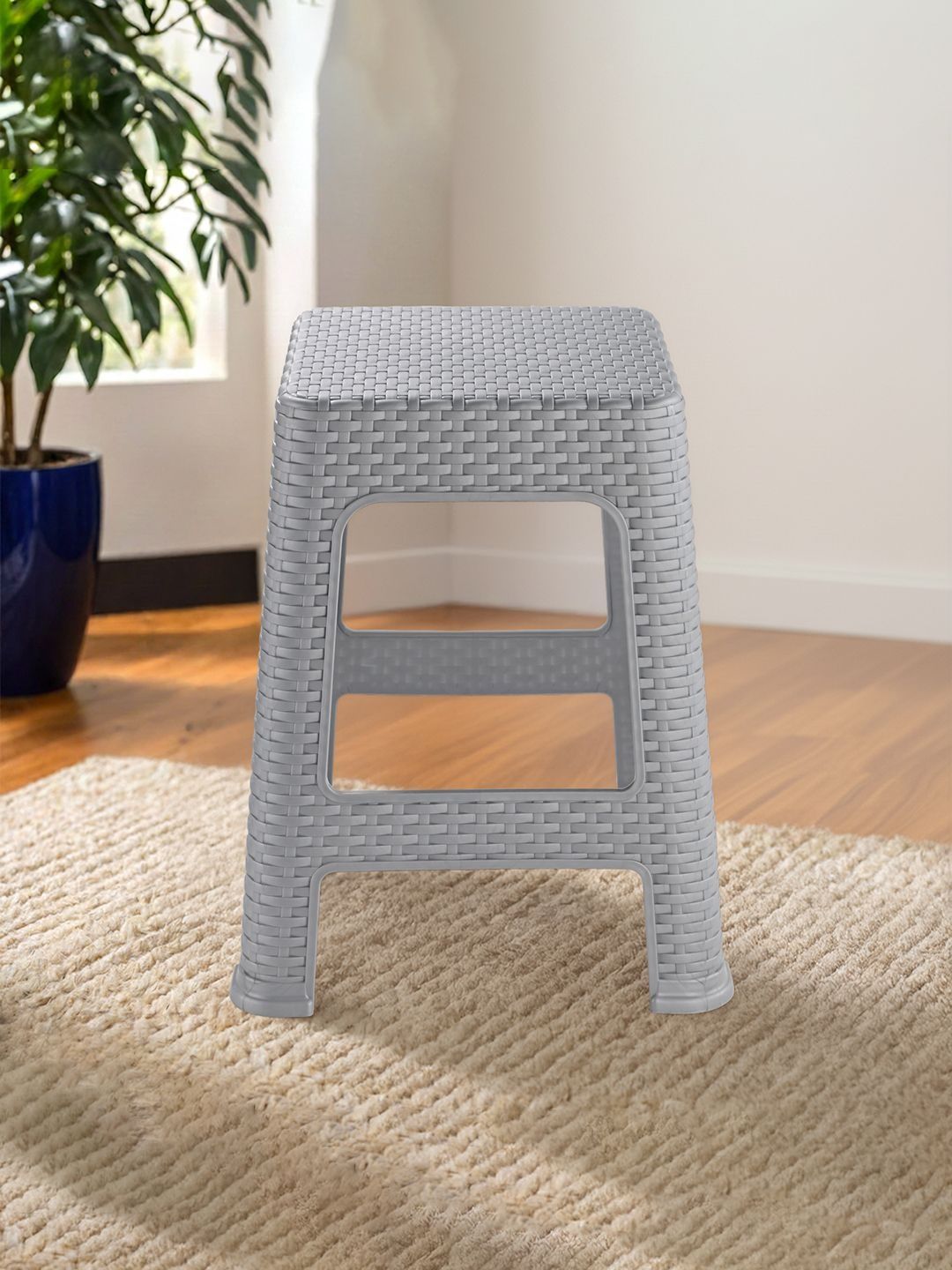 Kuber Industries Textured Plastic Optima Seating Anti-Slip Stool-image-46