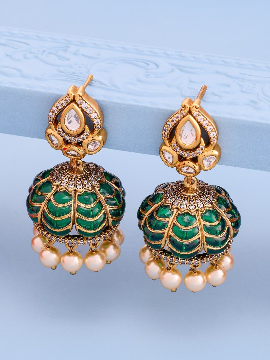 Kushal's Fashion Jewellery Dome Shaped Jhumkas Earrings-picture-43