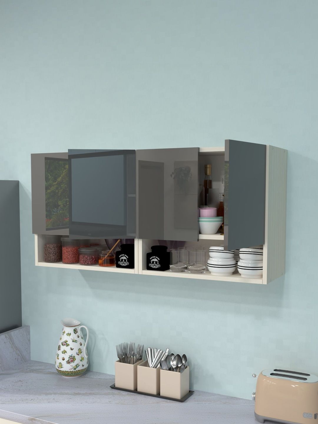 SPECIALITY PANELS Grey 4 Door Kitchen Cabinet-picture-36