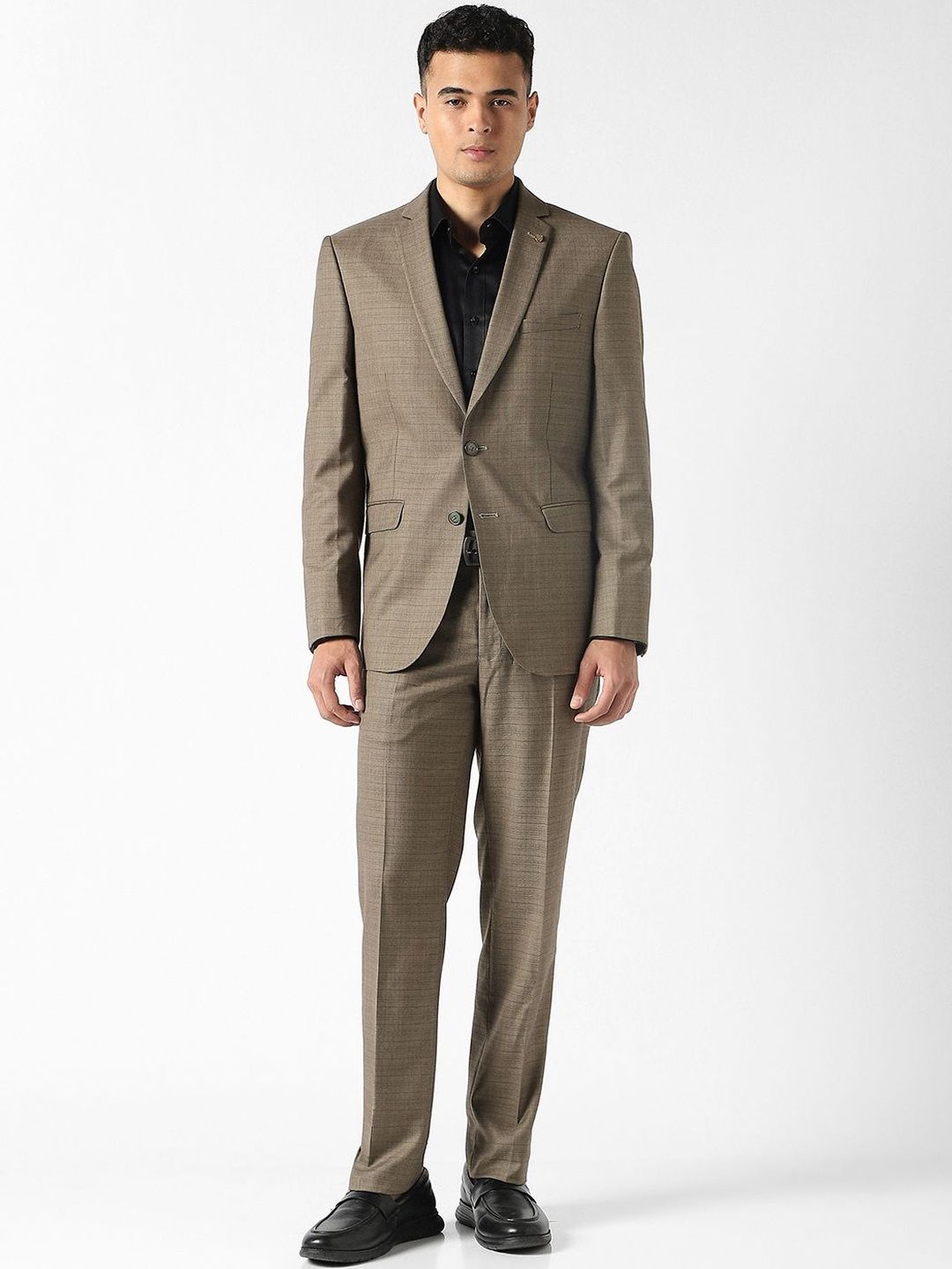 Van Heusen Self Design Slim Fit Single-Breasted Two-Piece Suits-picture-40