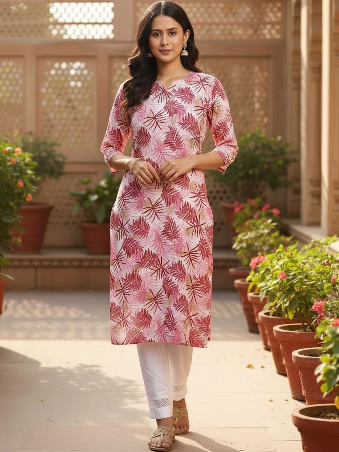 JANKHANA Women Floral Printed Crepe Kurta-picture-8