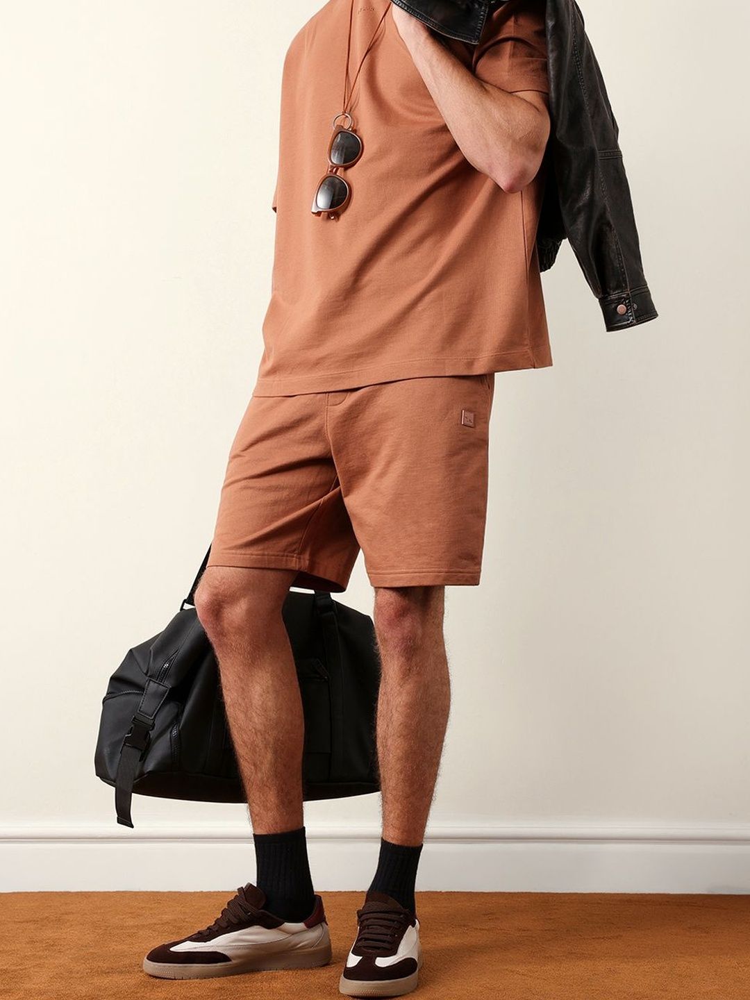 THE BEAR HOUSE Men Solid Cotton Relaxed Fit Casual Shorts-picture-38