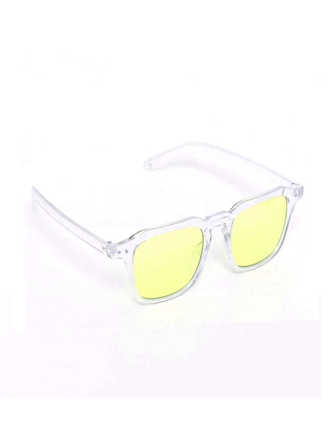 Elligator Men Yellow Lens & White Square Sunglasses with-picture-45