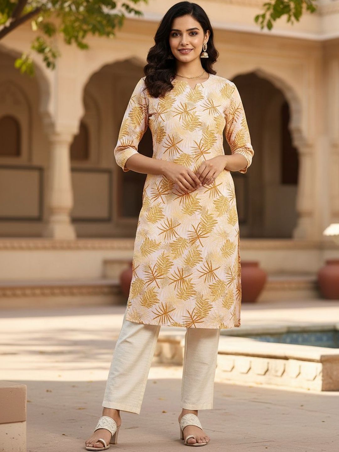JANKHANA Women Floral Printed Thread Work Crepe Kurta-picture-32
