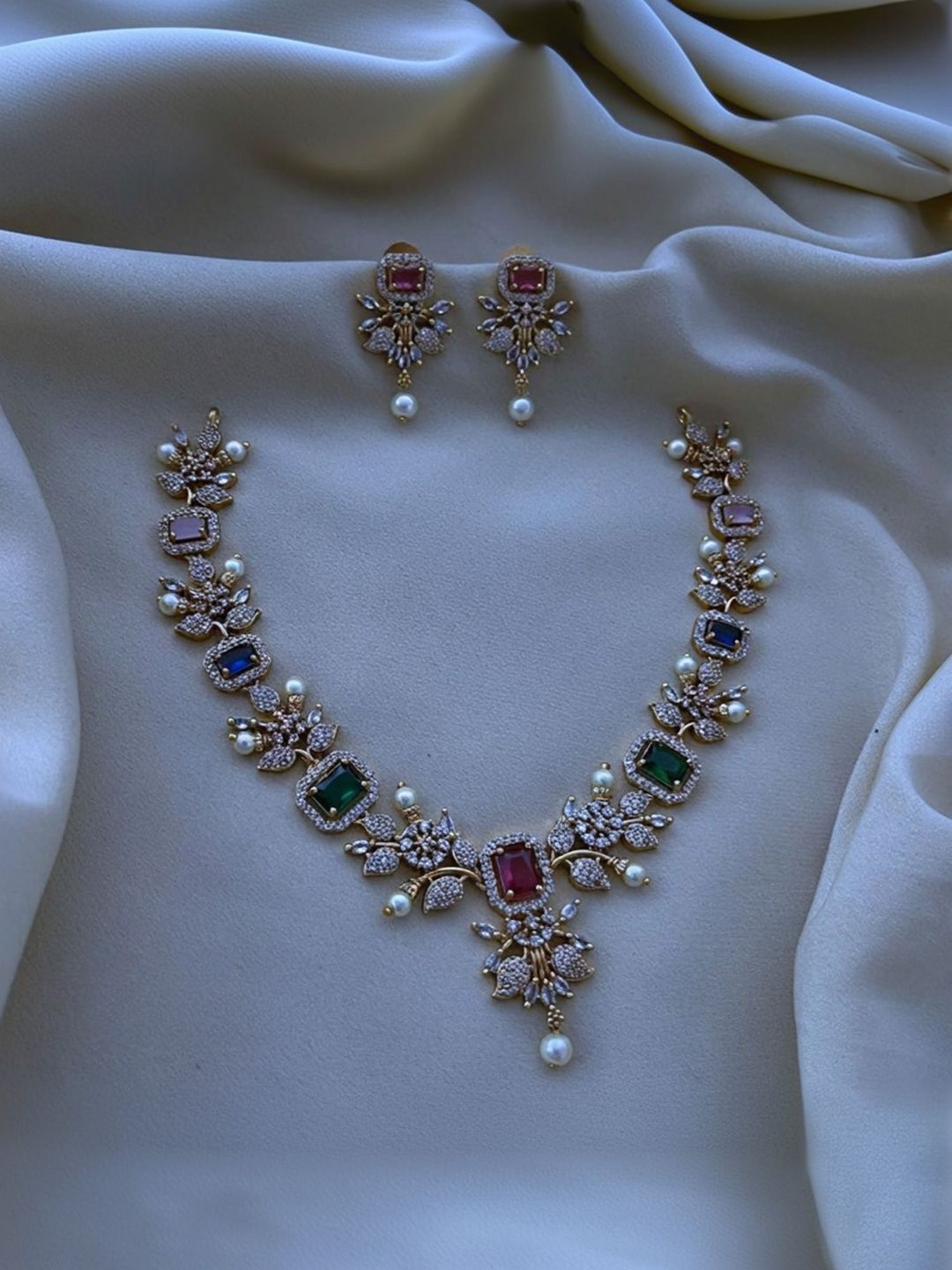 DIMMY Gold-plated Brass Ethnic Necklace And Earrings-image-9