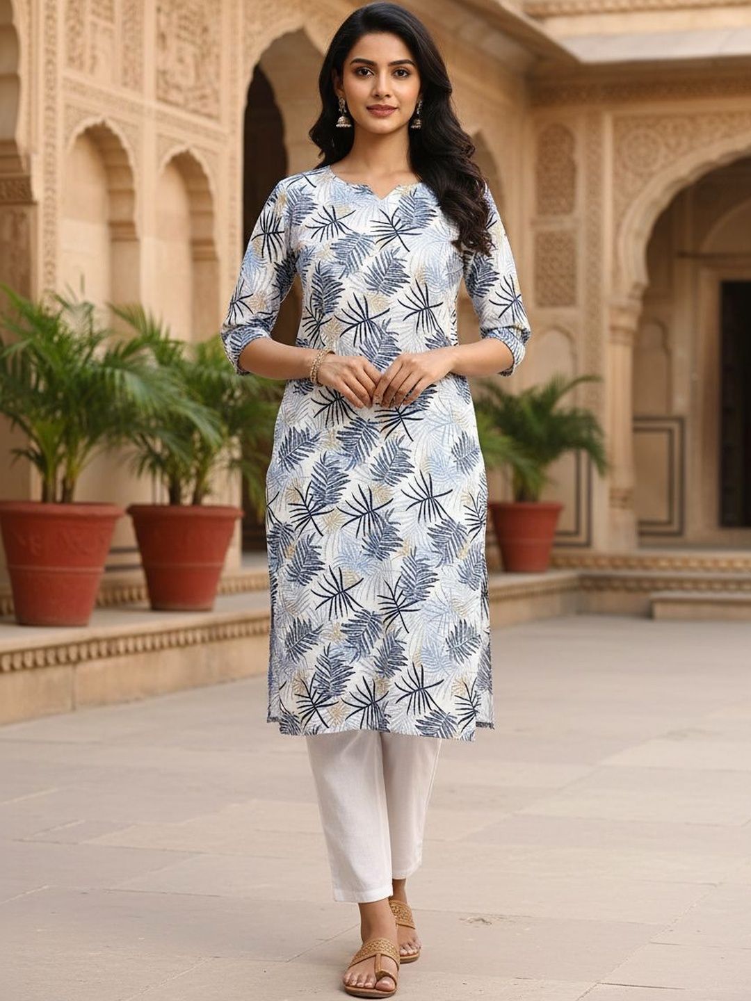 JANKHANA Women Printed Thread Work Crepe Kurta-picture-29