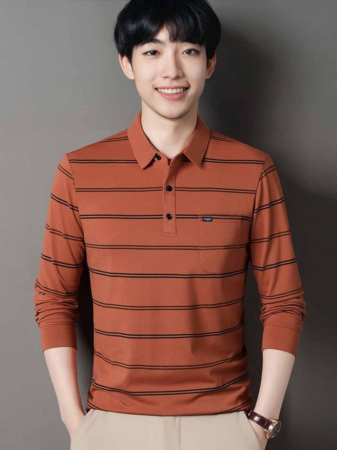 StyleCast Men Striped Polo Collar T-shirt-picture-14