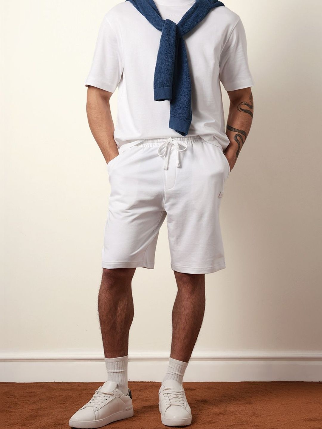 THE BEAR HOUSE Men Solid Cotton Relaxed Fit Casual Shorts-picture-31