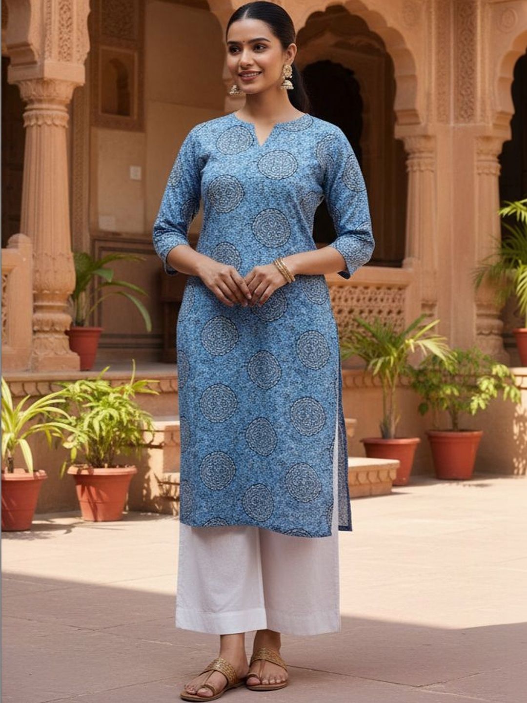 JANKHANA Women Printed Thread Work Crepe Kurta-picture-34