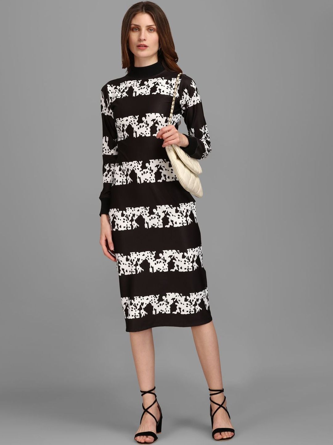 MILOST Print Sheath Midi Dress-picture-2