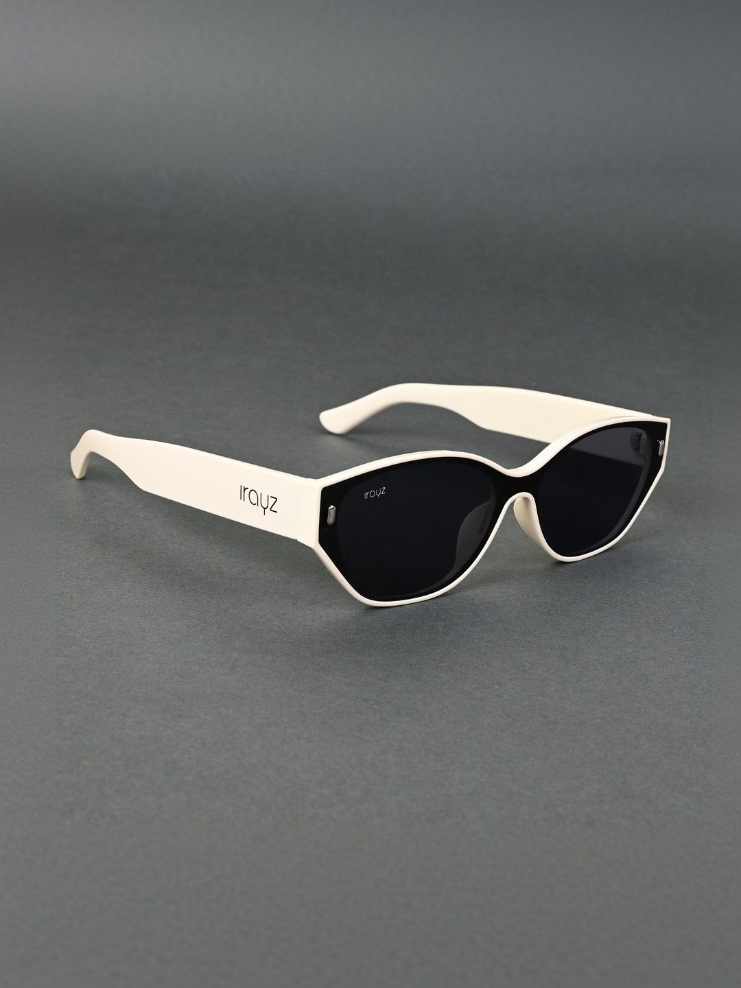 Irayz Irayz Unisex Black Lens & White Cateye Sunglasses with